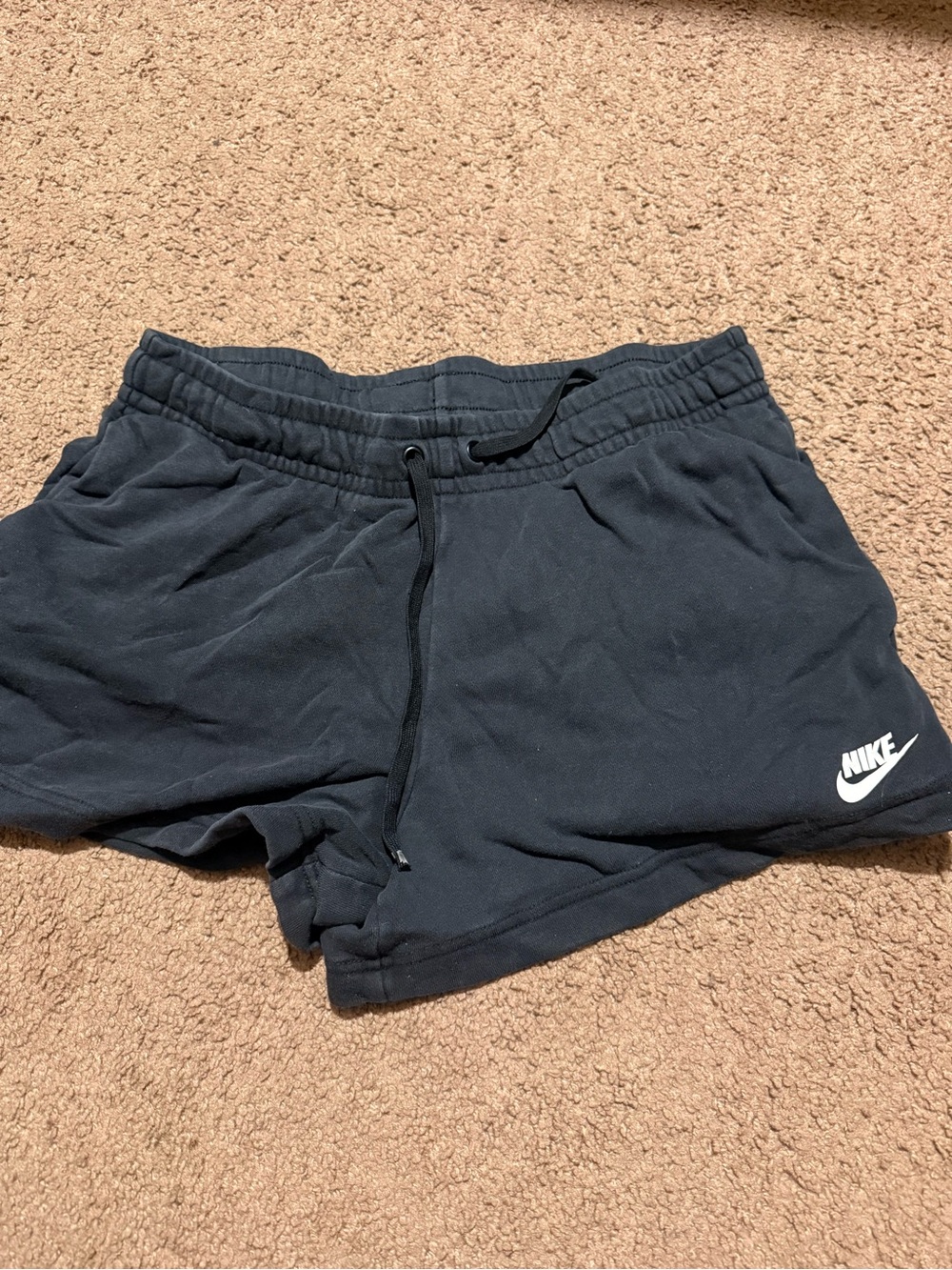 Nike Black Athletic Shorts with White Swoosh